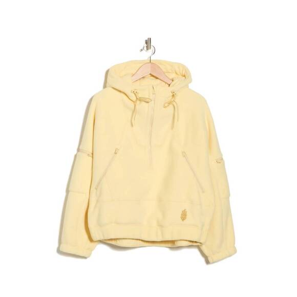 NEW FREE PEOPLE wild and free fleece pullover in yellow - Picture 4 of 4
